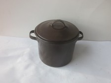 43539 Kochtopf Deckel Puppenherd Emaille Puppenküche  8cm Blraun tadellos