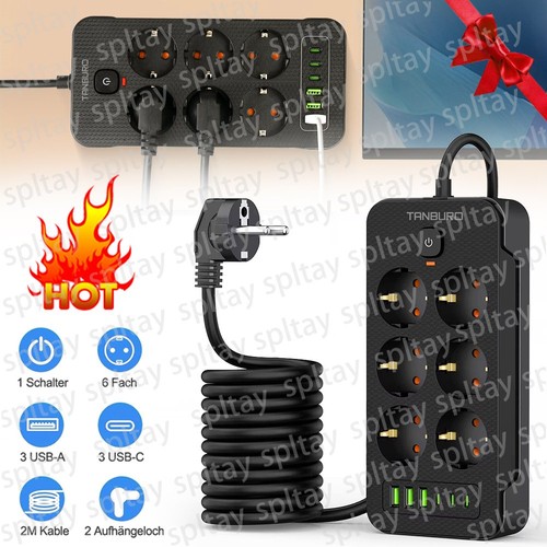 Steckdosenleiste fach usb - 3,