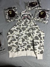White Camo Bape Shark Hoodie