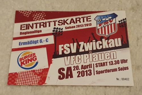 Sammler ticket fsv zwickau - sammler-ticket, zwickau-