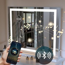 Schminkspiegel mit Beleuchtung LED Lichtleiste Dimmbar Bluetooth Kosmetikspiegel