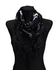 Dreieckstuch Halstuch Tuch Schal Stola Damen Fransen Spitze Faltens​chal Cotton