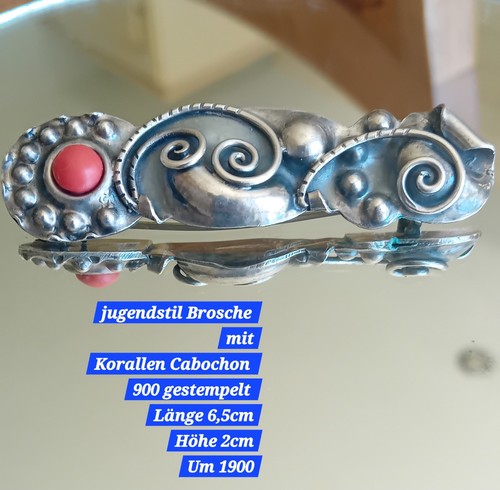 Jugendstil brosche 900 silber - jugendstil,