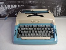 CONSUL Schreibmaschine  Reiseschreibmaschine  blau weiß im Koffer 50/60er Jahre 