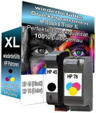 2x Druckerpatrone wiederbefüllt für HP 45 78 OfficeJet G85 K80 K80XI