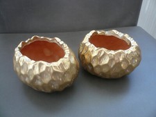 Ostern Osterdeko 2 Terracottaeier Geschenkverpackung Ostereier zum Befüllen gold