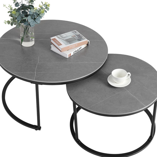 Rund couchtisch marmor - marmor, 2er