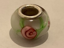 Glasperle Muranoglas Silber