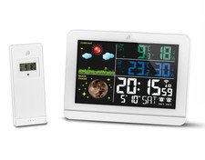 AURIOL® Wetterstation Wetteranzeige Wetter Temperatur Farbdisplay kabellos weiß