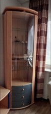 Hochschrank Standvitrine mit 2 Türen Glas 3 Schubladen Gebraucht Siehe Fotos