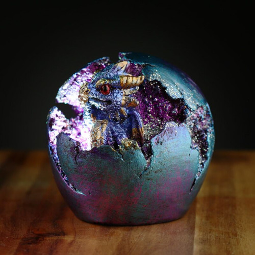 Baby dragon led geode hatching - led,