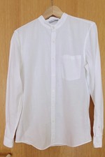 weißes Herrenhemd Langarm Stehkragen Gr. S Bershka