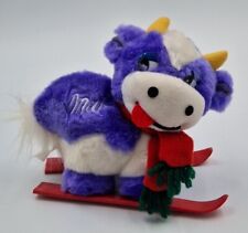 Milka Kuh fährt Ski Plüschkuh Plüschtier Schal Schlüsselanhänger Glöckchen 