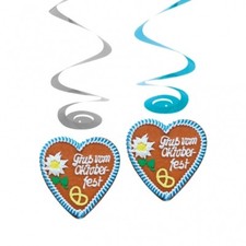 DEKOSPIRALEN OKTOBERFEST BAVARIA 4 STÜCK DEKO-SPIRALE PARTY DEKORATION NEU