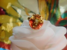 14,18 ct! Gelbgold Ring mit SAFRAN ZIRKON und DIAMANTEN Natürlich Echt