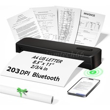 Mobiler Drucker A4 für Unterwegs Bluetooth Kleiner Thermodrucker ohne Tinte DE