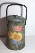 Milchkanne Alu floral bemalt