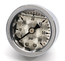 Öldruckmanometer-Anzeige Chrom Silber -60 PSI 4 Bar f Harley Motorrad Auto Boot