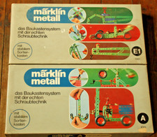 2 Original Märklin Metallbaukasten Grundkasten A 1051 & E1 1061 Metall Spielzeug