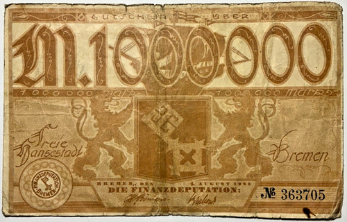 Bremen notgeld million - notgeld, mark