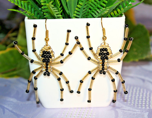 Spinnen ohrringe gold gothic - ohrringe,
