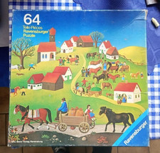 Altes Ravensburger Puzzle - Pferdemarkt - 6235831(9) - 64 Teile - vollständig - 