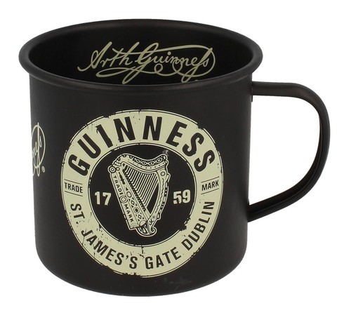 Guinness black enamel mug - black,