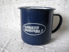  Schwarzer Krauser Emaillebecher Tasse Sammeln Vintage Retro Shabby