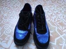 Sneaker von Geox-Respira Gr.39,schwarz-blaumetallic ,Leder/Kunstleder-Mix