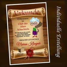Urkunde " Club der alten