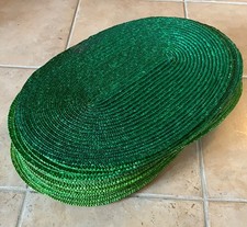 20 x Platzset Tischset grün 100% Stroh Deko oval Konvolut basteln Neu