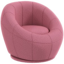Loungesessel Einzelsessel Drehbarer Polstersessel bis 120 kg Belastbar, Rosa