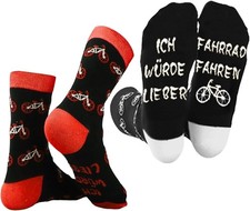Szhhrxi 2 Paar Fahrrad Socken, Lustige Fahrradsocken Geschenk für