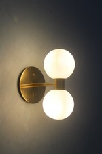 2 Light Globe Wall Mid Century
