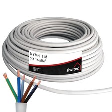 siwitec NYM-Kabel, NYM-J 5x16 mm², Stromkabel, Installationskabel, Mantelleitung