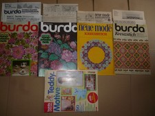 5 x Burda Handarbeit Sticken etc 60 - 80er Jahre Frauen Mode Zeitschift Konvolut