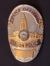 Obsolete Gordon Nebraska Police Badge original rar Vintage, Hallmarked