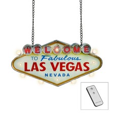 Blechschild Welcome Las Vegas Beidseitige LED Beleuchtung mit Fernbedienung  ...