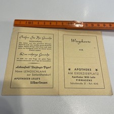 Wiegekarte Apotheke Waage Pirmasens Pfalz