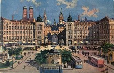 AK München Karlsplatz Karlstor 1930er Tram