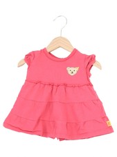 STEIFF Mädchen Sommerkleid Gr. 80 Rosa Casual mit Teddy Applikation Rüschen
