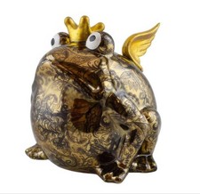Spardose Frosch Freddy mit Flügeln Keramik Pomme Pidou Größe M ca. 15x16xH16 cm