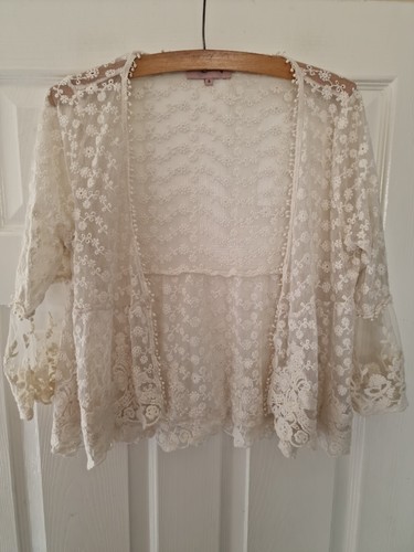 Bolero creme spitze shrug mit - spitze,