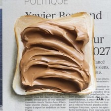 Schokolade 3d Bild Gemälde auf Zeitung Original Dessert Essen Ölgemälde Ölbild