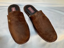 "FLEXUS" D 44,5 - 45 Herren Leder Hausschuhe, Mens Leather Slippers