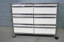 USM Haller Doppelcontainer Roll-Container 6 Auszüge Ablage Regal Schubladen weiß