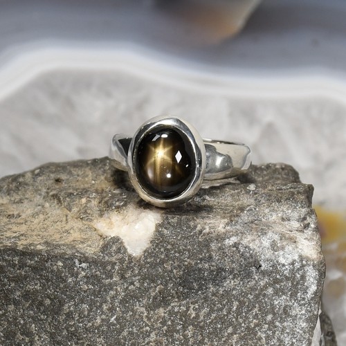 Schwarzer stern saphir ring - schwarzer,
