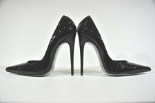 FUSS High Heels,Pumps,schwarz,Lackleder,spitz,Classic,Italy,Gr.37,12,2 cm