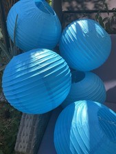 Lampenschirm - Lampion Papier 5 Stück. 33 Cm Durchmesser Türkis