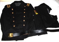80er Russische Marineuniform (Winterjacke, Hose, Hemd, Ledergürtel mit Schnalle)